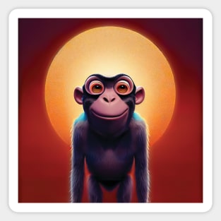 Funky Monkey and the Moon Sticker